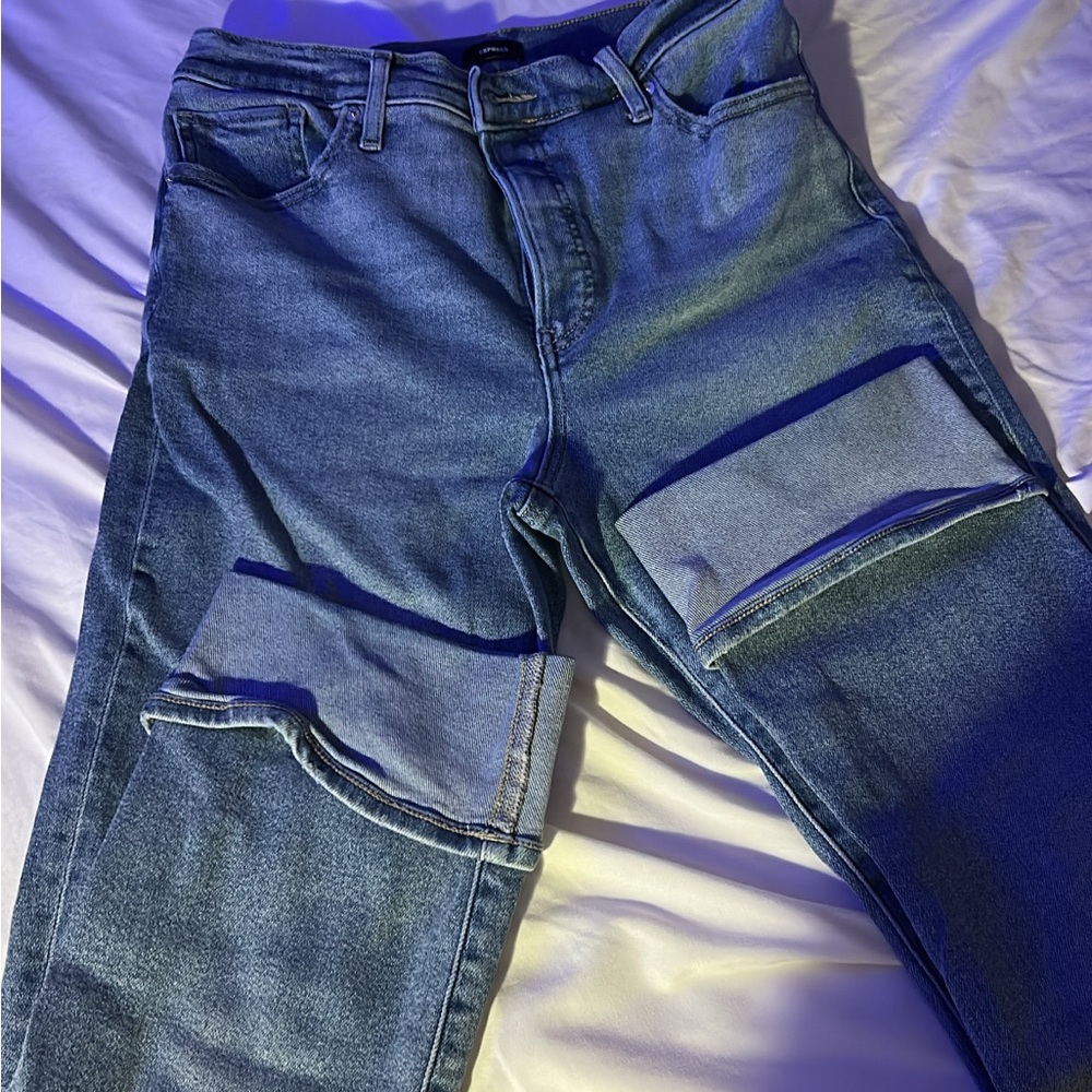 Express Blue Straight Leg Jeans